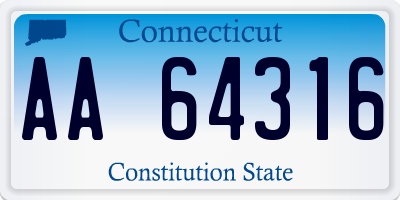 CT license plate AA64316