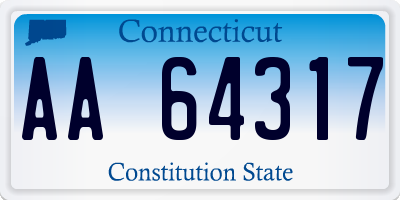 CT license plate AA64317