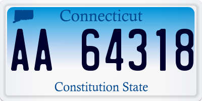 CT license plate AA64318