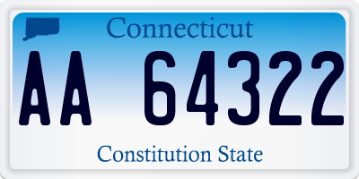 CT license plate AA64322