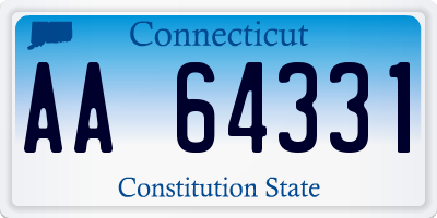 CT license plate AA64331