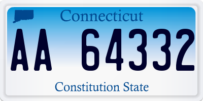 CT license plate AA64332