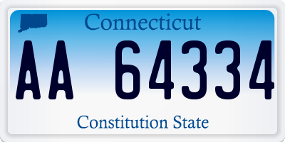 CT license plate AA64334