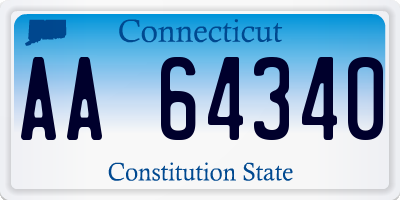 CT license plate AA64340