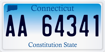 CT license plate AA64341