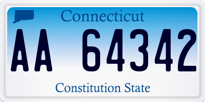 CT license plate AA64342