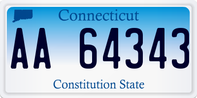 CT license plate AA64343