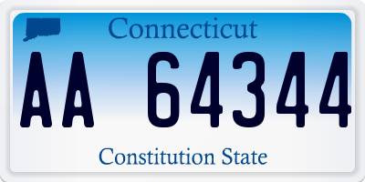 CT license plate AA64344