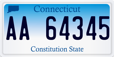 CT license plate AA64345