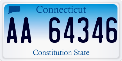 CT license plate AA64346