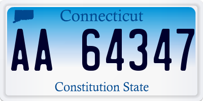 CT license plate AA64347