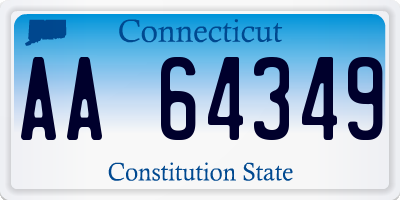 CT license plate AA64349