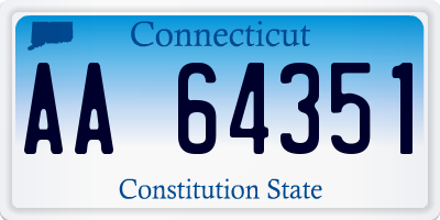 CT license plate AA64351