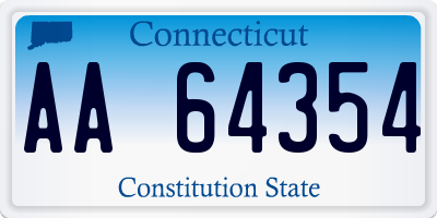 CT license plate AA64354