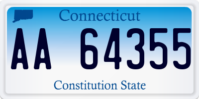 CT license plate AA64355
