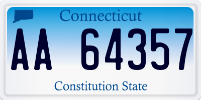 CT license plate AA64357