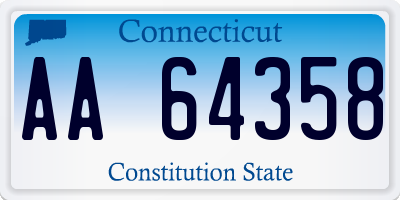 CT license plate AA64358