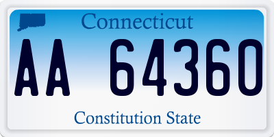 CT license plate AA64360