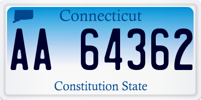 CT license plate AA64362