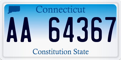 CT license plate AA64367