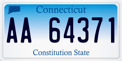 CT license plate AA64371