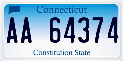 CT license plate AA64374