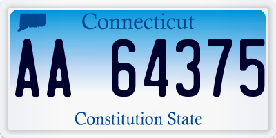 CT license plate AA64375