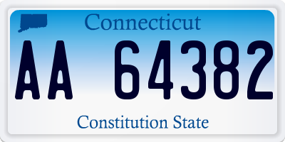 CT license plate AA64382