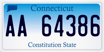 CT license plate AA64386