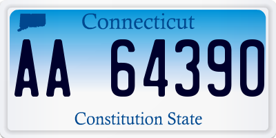 CT license plate AA64390