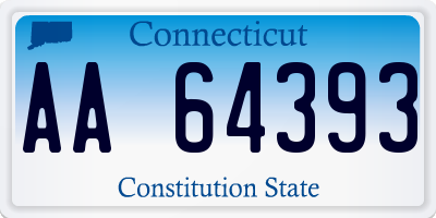 CT license plate AA64393