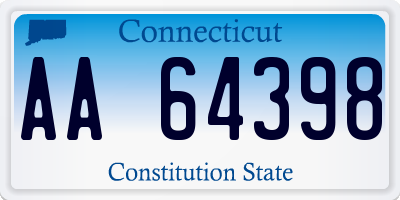 CT license plate AA64398