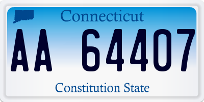 CT license plate AA64407