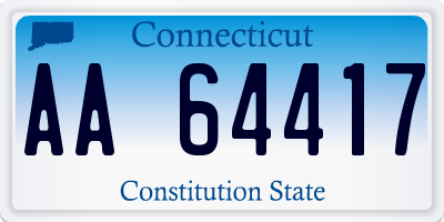 CT license plate AA64417