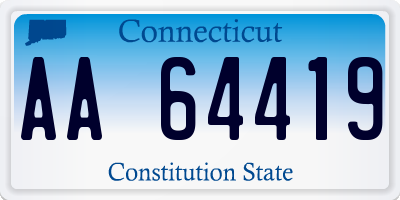 CT license plate AA64419