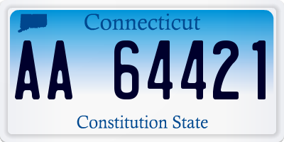 CT license plate AA64421