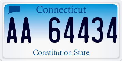 CT license plate AA64434