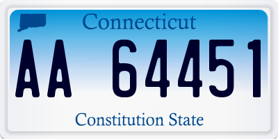 CT license plate AA64451