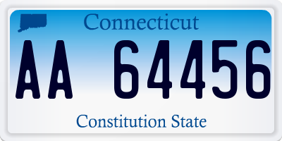 CT license plate AA64456