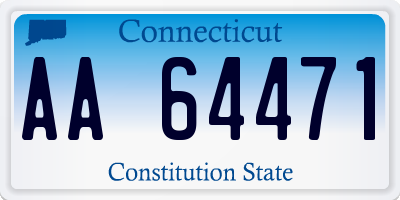 CT license plate AA64471