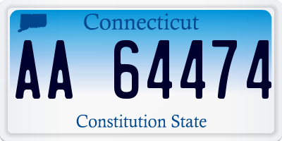 CT license plate AA64474