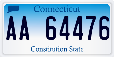 CT license plate AA64476