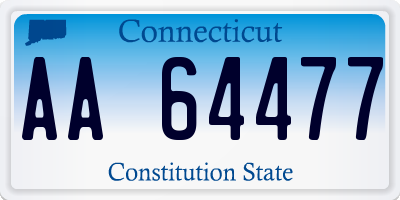 CT license plate AA64477