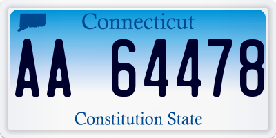 CT license plate AA64478