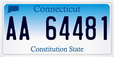 CT license plate AA64481