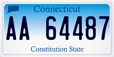 CT license plate AA64487