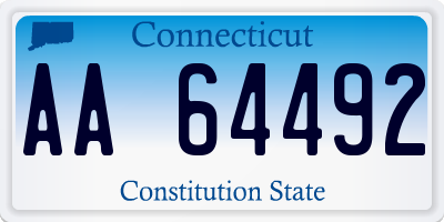 CT license plate AA64492