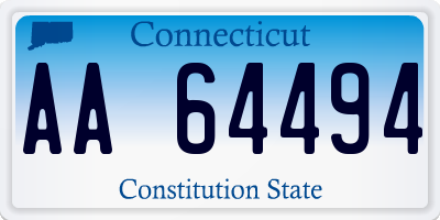 CT license plate AA64494