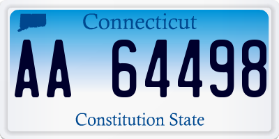 CT license plate AA64498