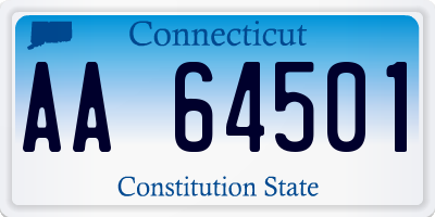 CT license plate AA64501